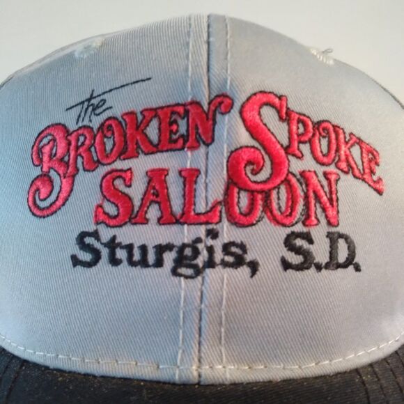 Deadstock Vintage Broken Spoke Saloon Sturgis Two Tone Snap Back Hat - Picture 2 of 8